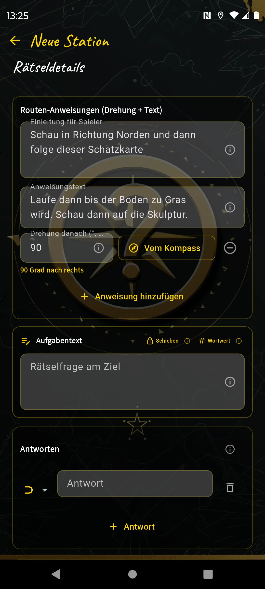 Richtungs-Gang im Editor