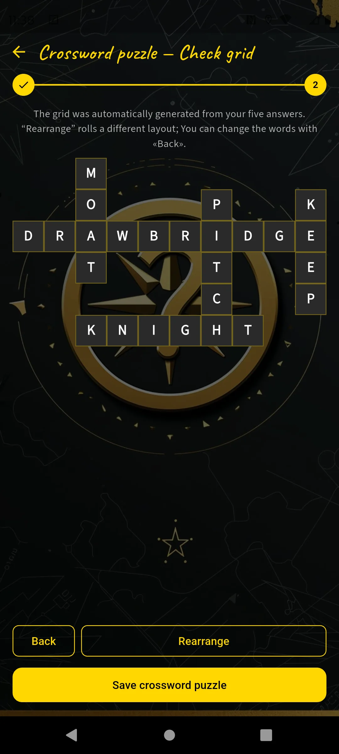 Crossword puzzle — check the grid