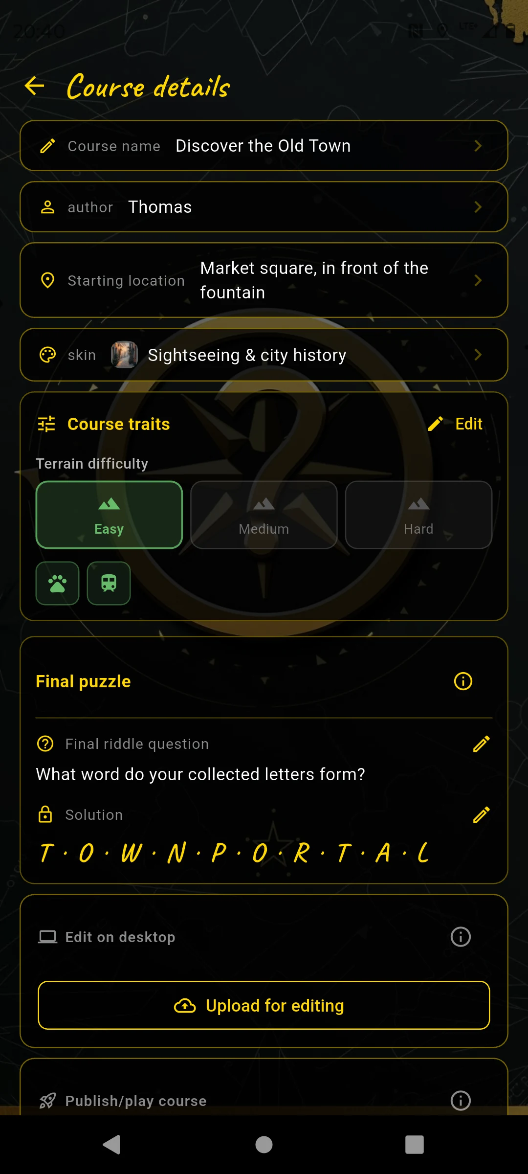 Course details