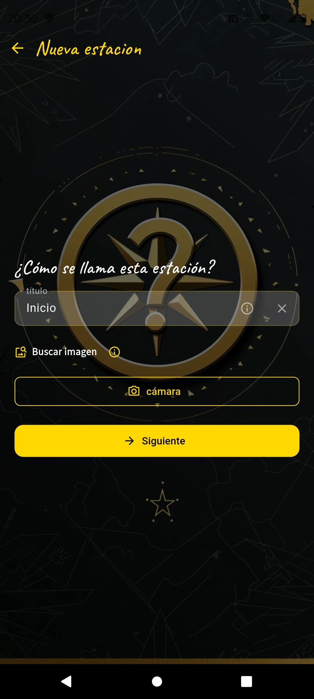 Nueva estación — título e imagen de búsqueda