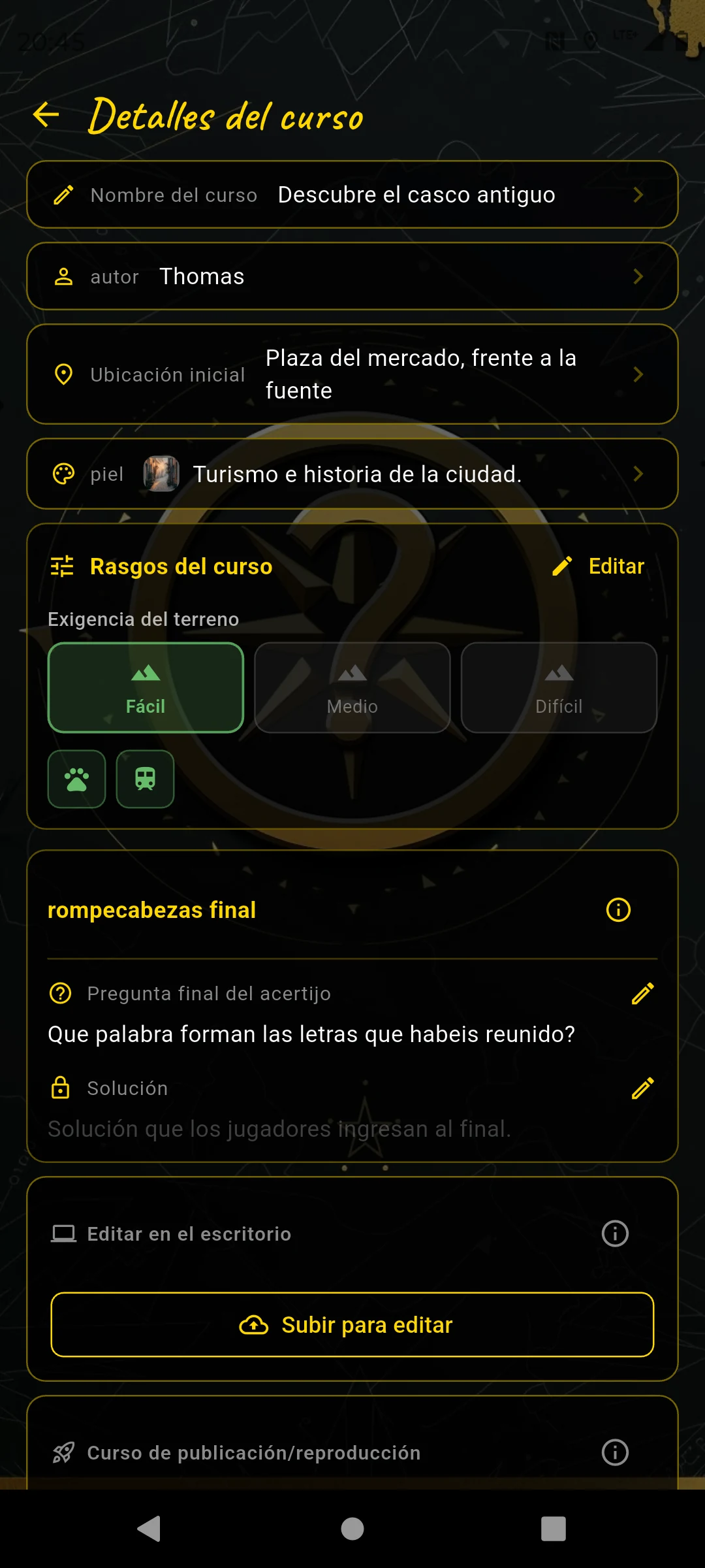Detalles del curso