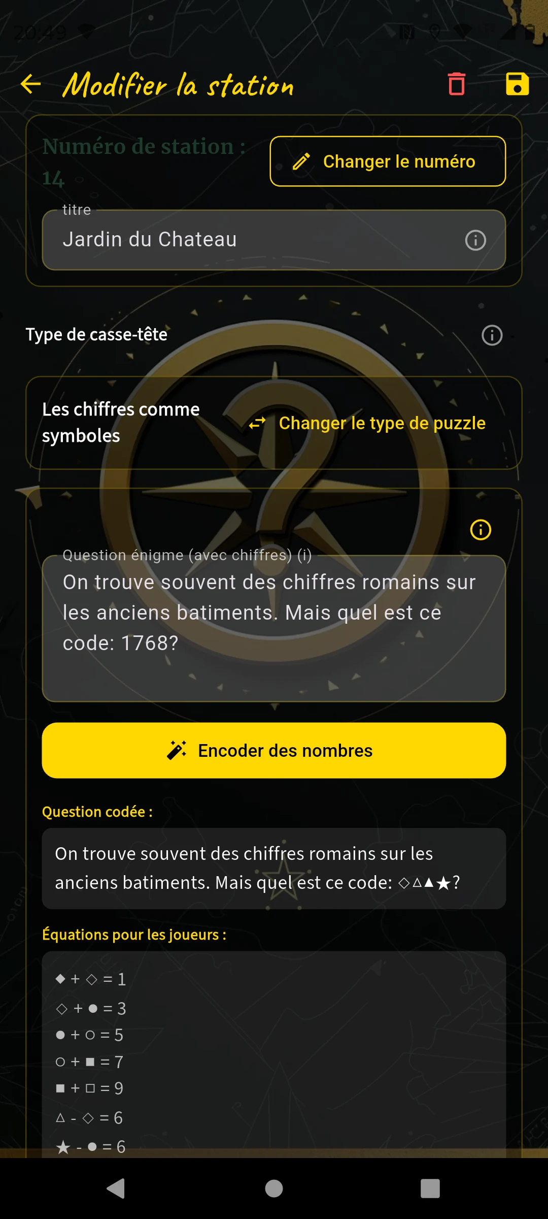 Chiffres en symboles — Éditeur