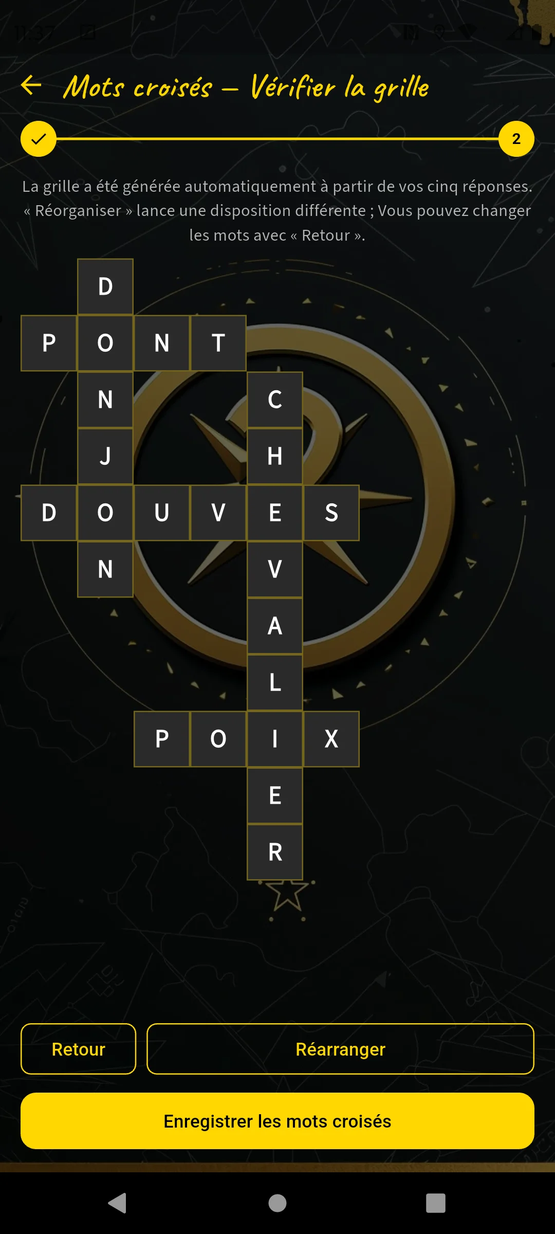 Mots croisés — vérifier la grille