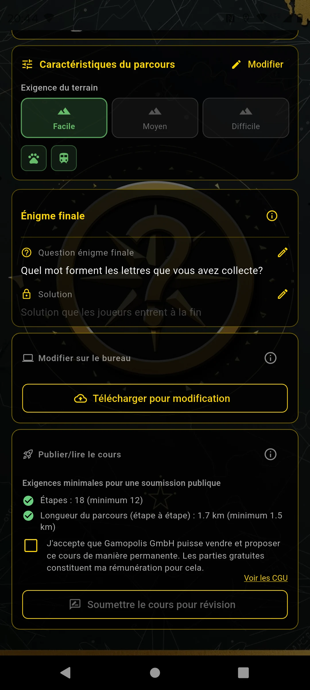 Soumettre pour validation