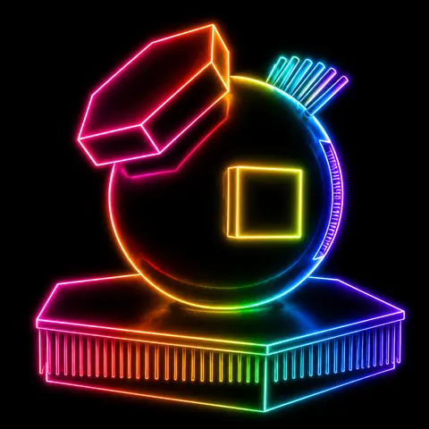 Moderne Kunst als farbige Neonillustration
